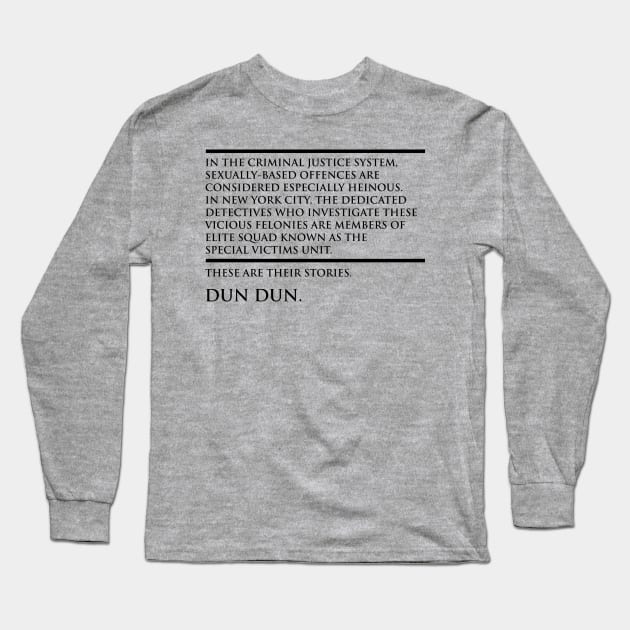 Law & Order  SVU Long Sleeve T-Shirt by cartogie
